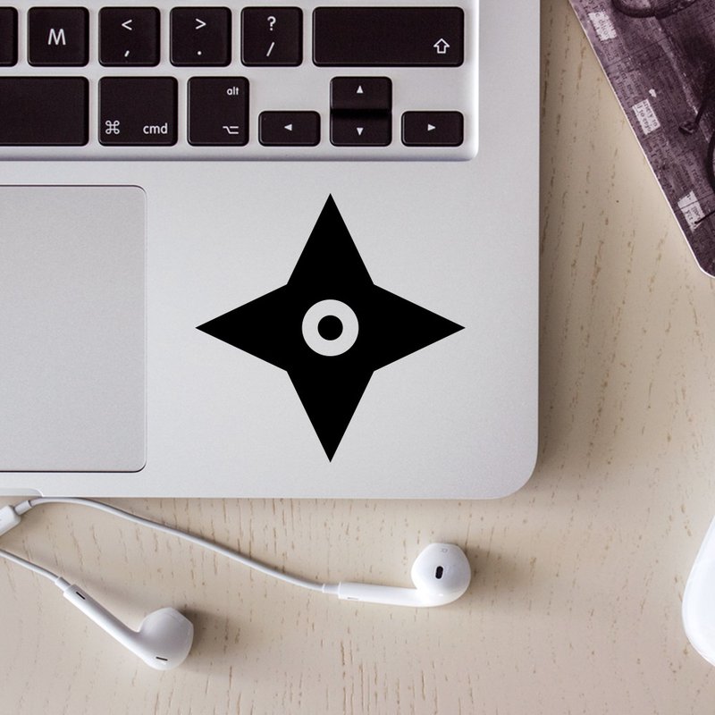 忍者飞镖 - 卡典西德贴纸_适合贴在笔电、手机、机车、汽车等等 - 贴纸 - 防水材质 黑色