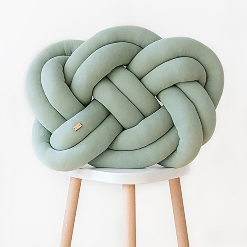 Knot Cushion 缠绕抱枕 | 经典款薄荷绿  乔迁礼物 - 枕头/抱枕 - 棉．麻 绿色