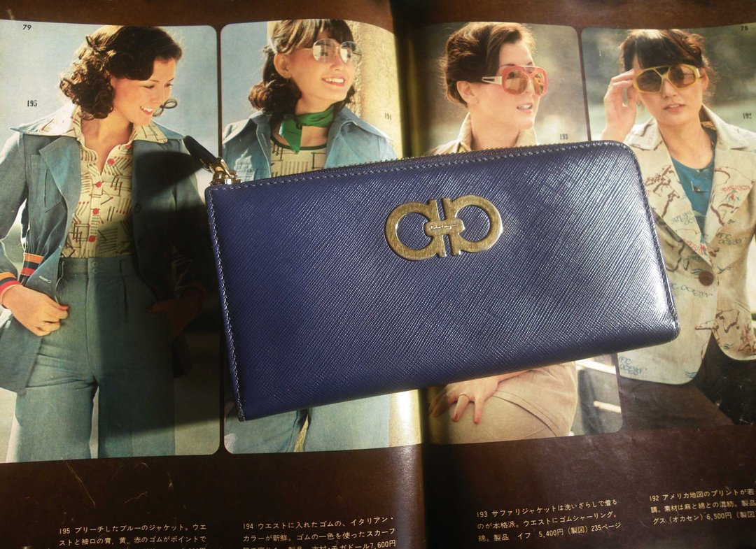 【老时光 OLD-TIME】早期二手意大利制Salvatore Ferragamo长皮夹 - 皮夹/钱包 - 其他材质 多色