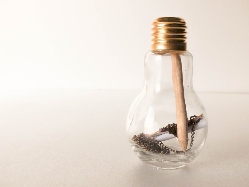 灯泡小秘密纸条 - 陶艺 - 玻璃 金色