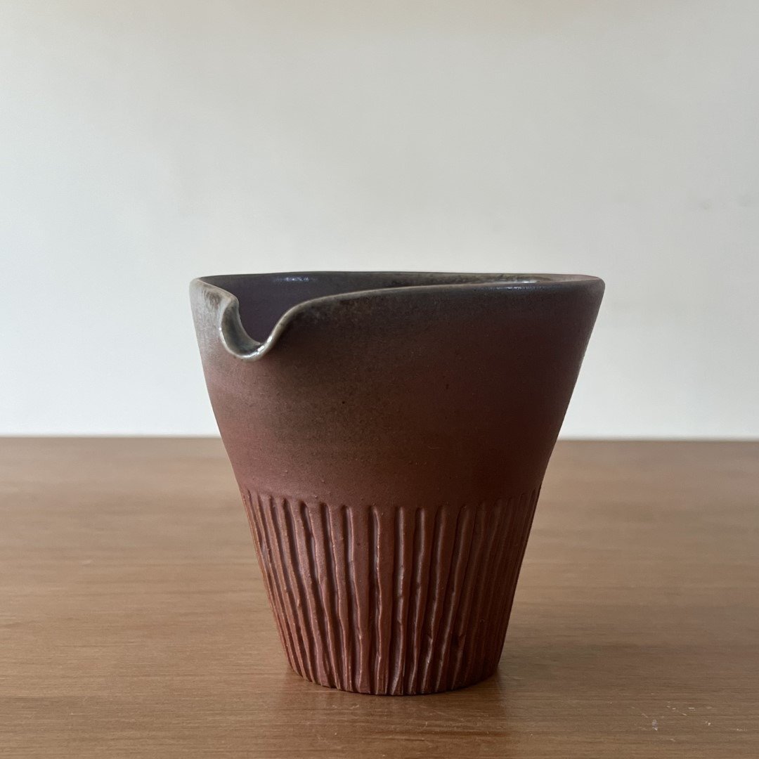 红褐刻纹 柴烧陶手工茶海 - 茶具/茶杯 - 陶 咖啡色