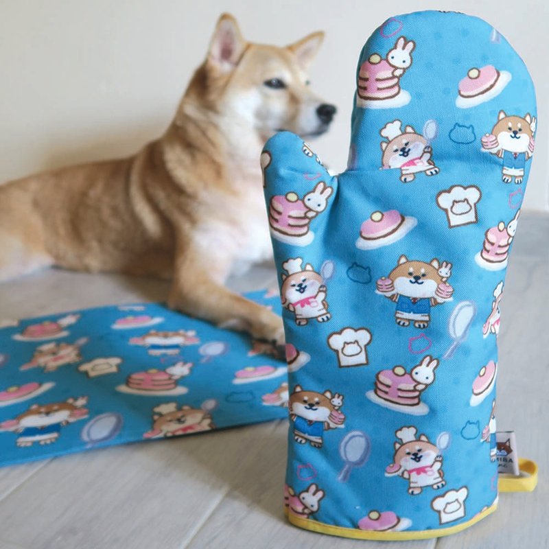 SHIBE SHIBAinc 柴犬工房 柴犬餐厅 柴犬 厨房手套 多功能护手套 - 餐垫/桌巾 - 聚酯纤维 蓝色