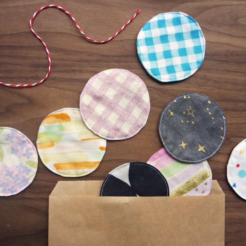 四重纱环保化妆棉 / 卸妆棉 / 可重复使用 / 五片组 (款式随机) - 脸部清洁/卸妆用品 - 棉．麻 