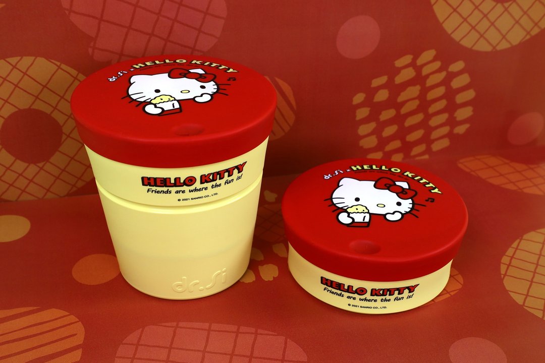 【Hello Kitty复古美食巧力杯450ml】可折叠 硅胶 环保杯 随行杯 - 其他杯子 - 硅胶 红色