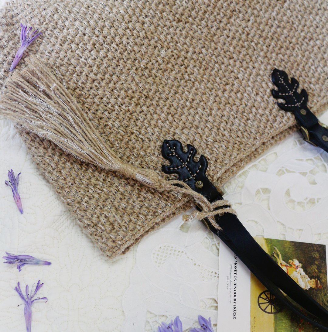 【限量现货】Handmade 手工编织/麻绳手提包/购物袋/托特包 - 手提包/手提袋 - 棉 卡其色