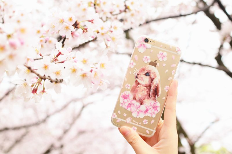 Tammy St. 樱花特别版 Sakura Bunny 粉色樱花兔透明IPHONE6/6S手机软套 - 手机壳/手机套 - 塑料 粉红色