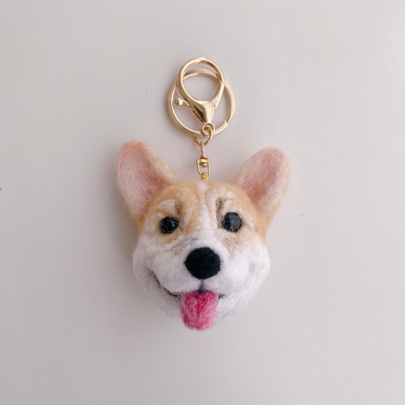 宠物羊毛毡头像定制/钥匙圈/别针 - 钥匙链/钥匙包 - 羊毛 