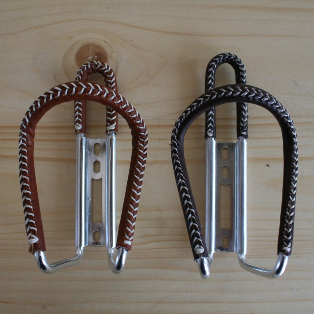 Vintage Bicycle Water Bottle Cage/ Bike Bottle Holder - 皮件 - 真皮 咖啡色