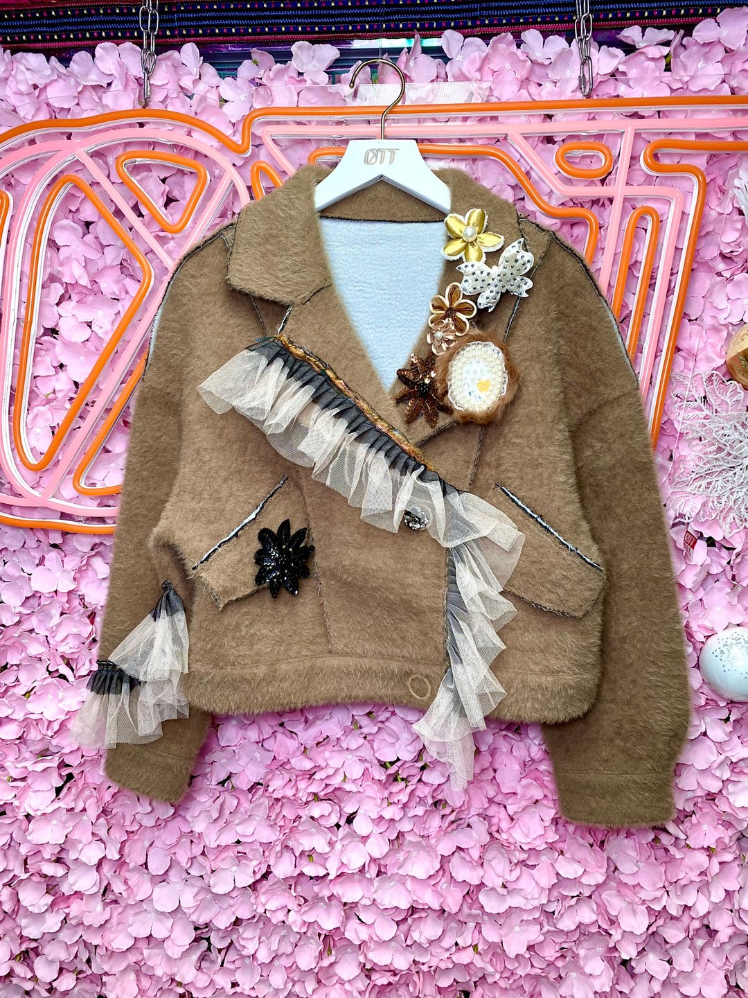 OTT独一无二•Unique驼色羊毛外套Camel Wool Knitted Jacket - 女装休闲/机能外套 - 羊毛 卡其色