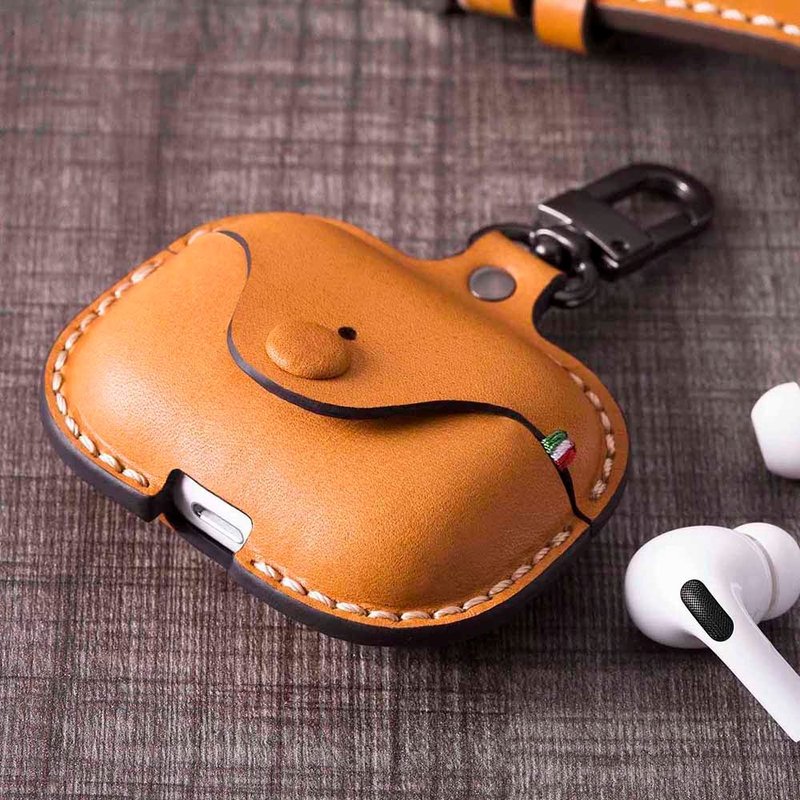 COZI - AirPods 4代 皮革保护套 保护壳 收纳包 收纳袋 保护包 - 耳机收纳 - 其他材质 卡其色