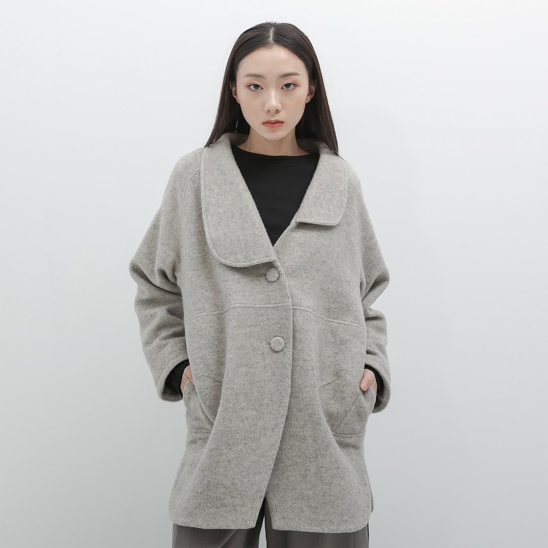 Liupan_流畔羊毛外套_22AF305_浅灰 - 女装休闲/机能外套 - 羊毛 灰色