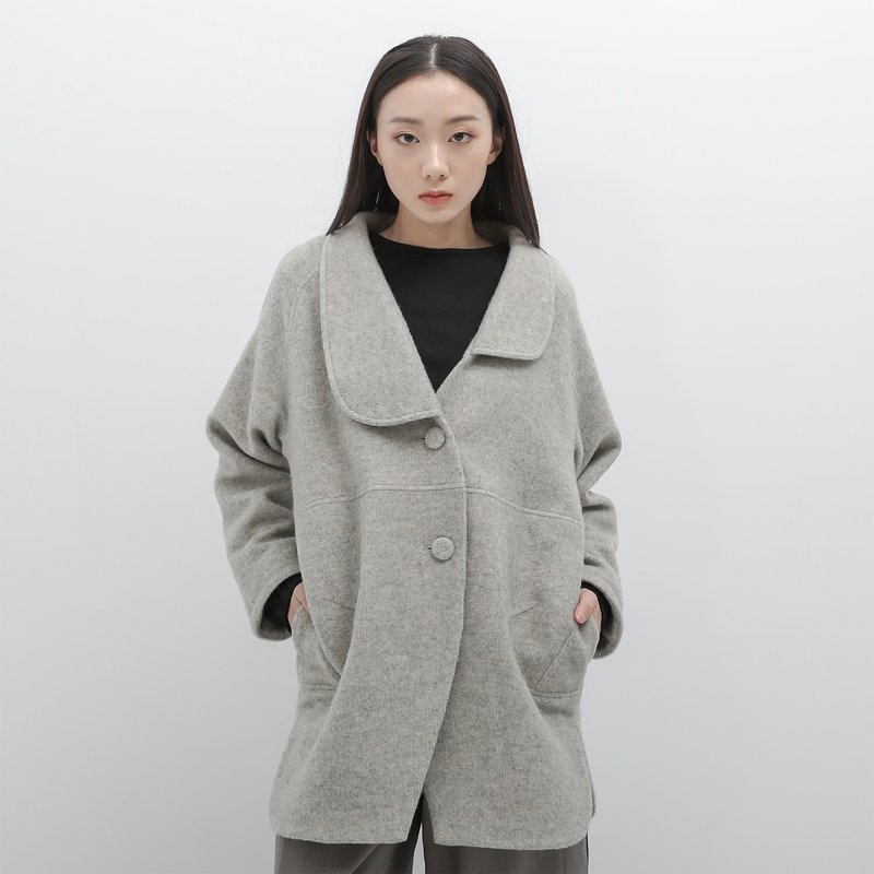Liupan_流畔羊毛外套_22AF305_浅灰 - 女装休闲/机能外套 - 羊毛 灰色