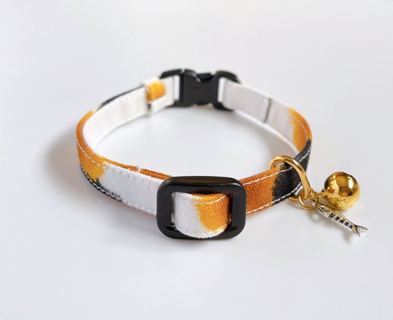 三色猫项圈 - 项圈/牵绳 - 棉．麻 白色