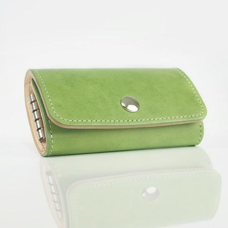 [New color] Genuine leather key case (leaf green) - 钥匙链/钥匙包 - 真皮 