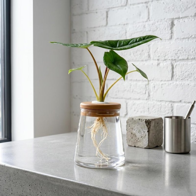 甲骨文观音莲 三角水耕盆栽 室内植物 观叶植物 礼物 水培 - 植栽/盆栽 - 植物．花 绿色