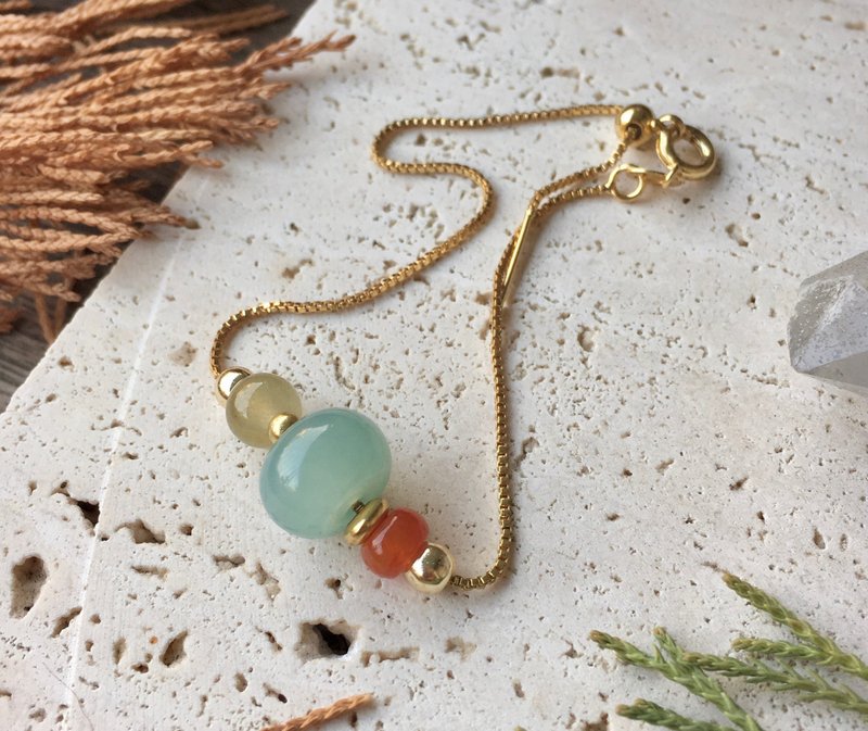 冰起胶翡翠路路通针式手链 - 手链/手环 - 宝石 白色