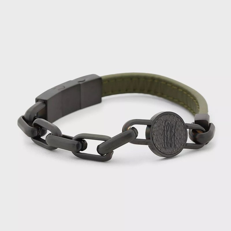 CERRUTI 1881 2折 经典不锈钢皮革手环 全新专柜展示品 - 手链/手环 - 其他金属 