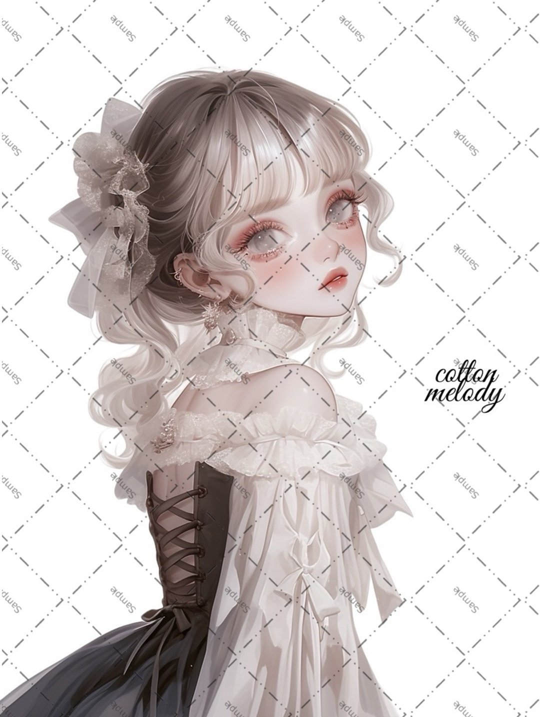 original sticker no.1898 人物贴纸 原创贴纸 原创人物贴纸 装饰贴纸 cotton melody - 贴纸 - 纸 
