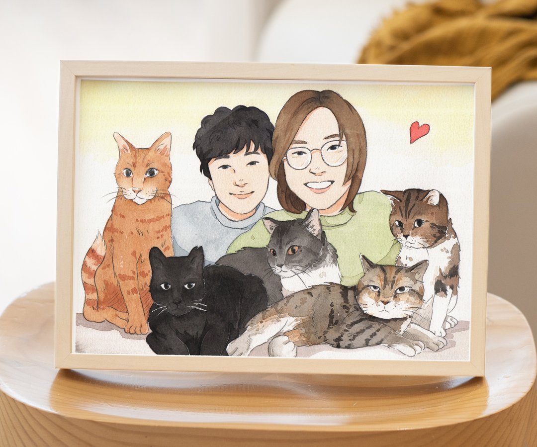 客制化手绘插图 | 宠物插画 | 猫狗 | 毛小孩 | 专属纪念 - 订制画像 - 纸 