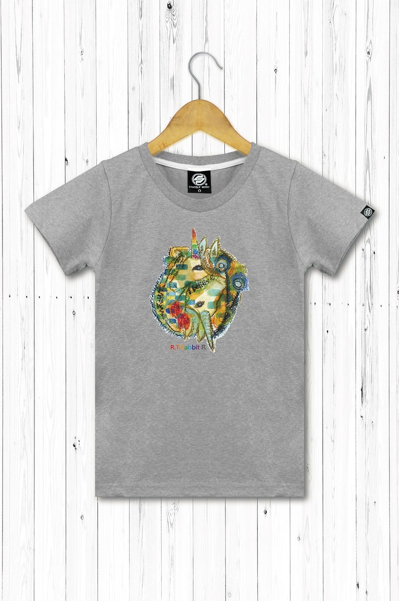 STATELYWORK 独角兽之1 女短T恤 黑灰白三色 - 女装 T 恤 - 棉．麻 绿色