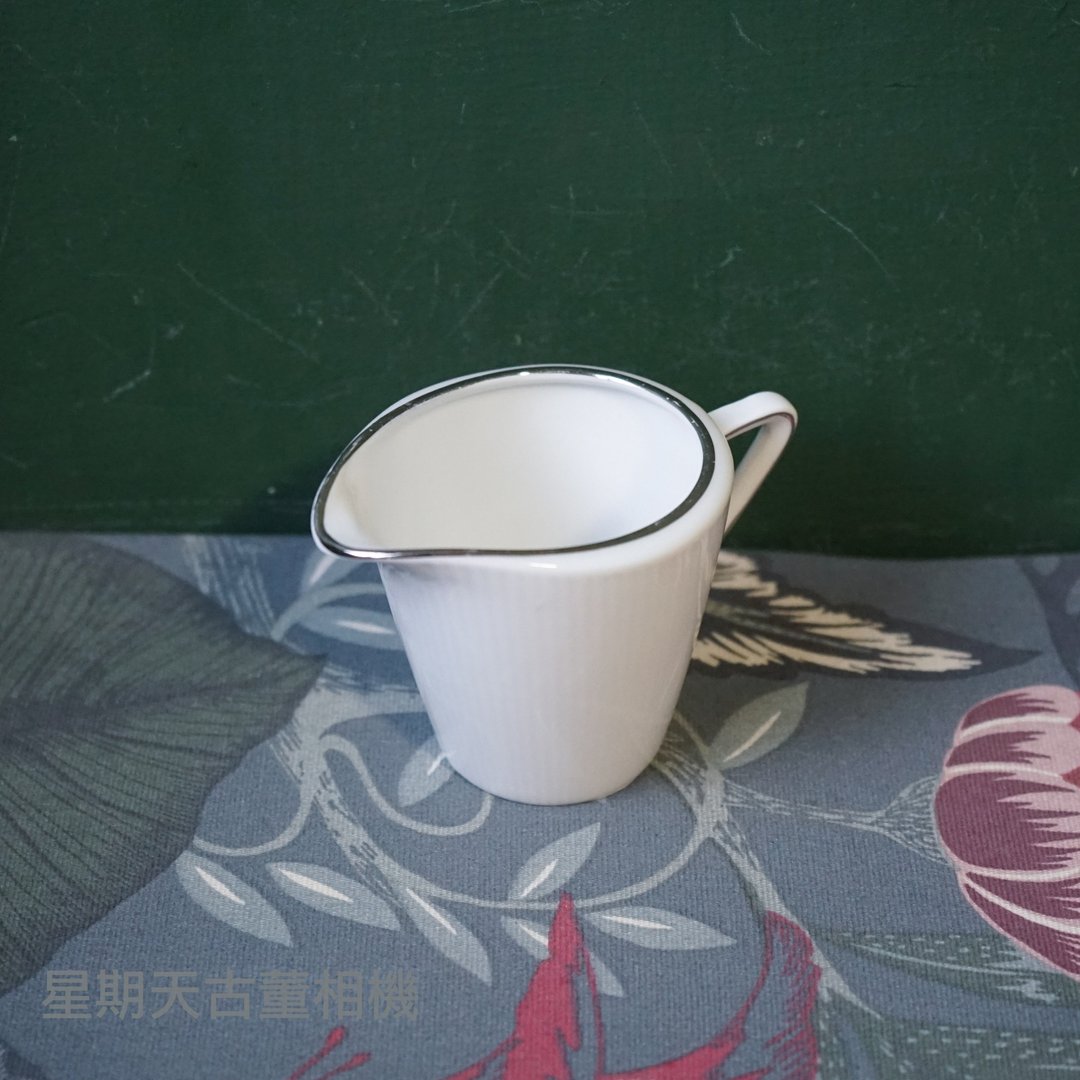 芬兰带回 VIntage 银色镶边牛奶壶 Seltmann Weiden Monika - 茶具/茶杯 - 其他材质 白色