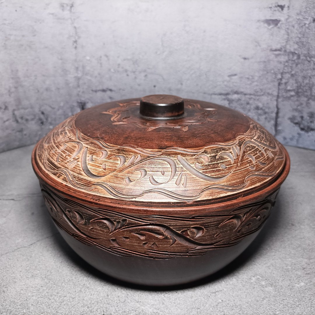 陶器砂锅手工红粘土烹饪锅砂锅带盖砂锅 - 锅具/烤盘 - 粘土 