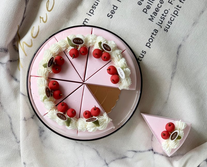 单入蛋糕香皂礼盒─酒酿樱桃 - 肥皂/手工皂 - 植物．花 粉红色