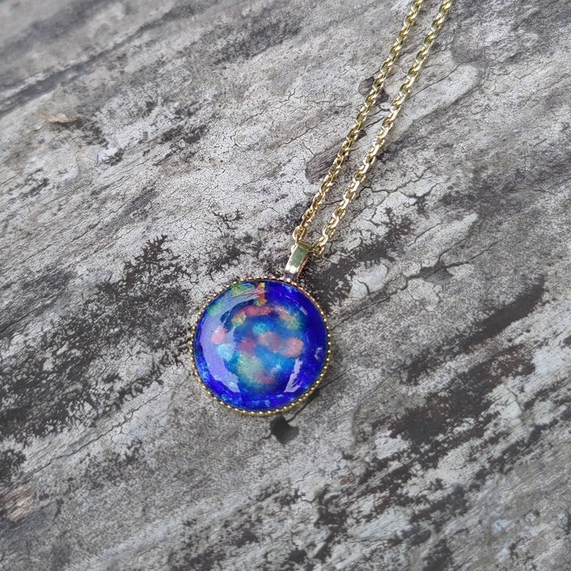 迷你画框 -珐琅画项链- 霓虹 /黄铜 - 项链 - 其他金属 多色