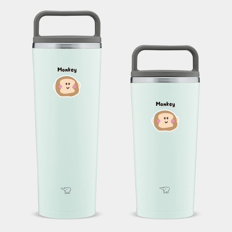 【定制化礼物】猴子 英文名 日本象印 吊环随行杯 PU003 - 保温瓶/保温杯 - 不锈钢 蓝色