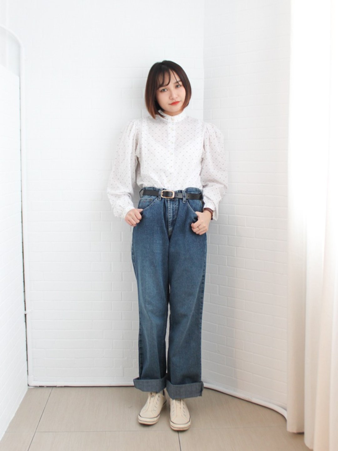 欧洲中性TOMMY HILFIGER JEANS 刷色深蓝色古着二手牛仔丹宁长裤 - 中性裤装 - 棉 蓝色
