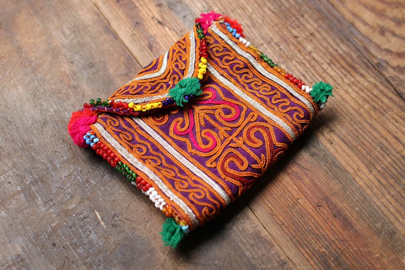 Omake阿富汗串珠刺绣钱包002 - 零钱包 - 棉．麻 多色