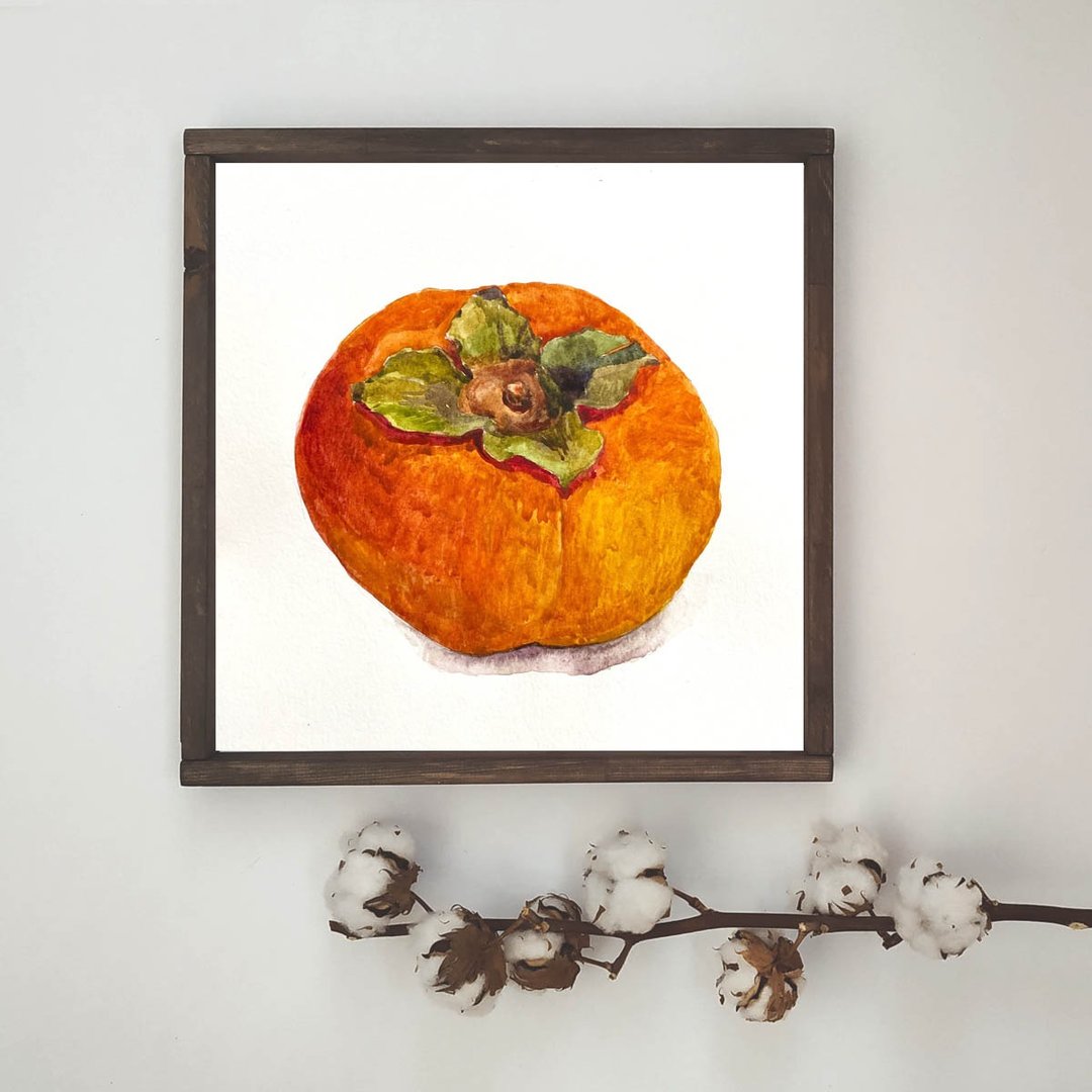 柿子 - 甜果 原画 家居装饰 美食画 墙艺 - 海报/装饰画/版画 - 纸 橘色