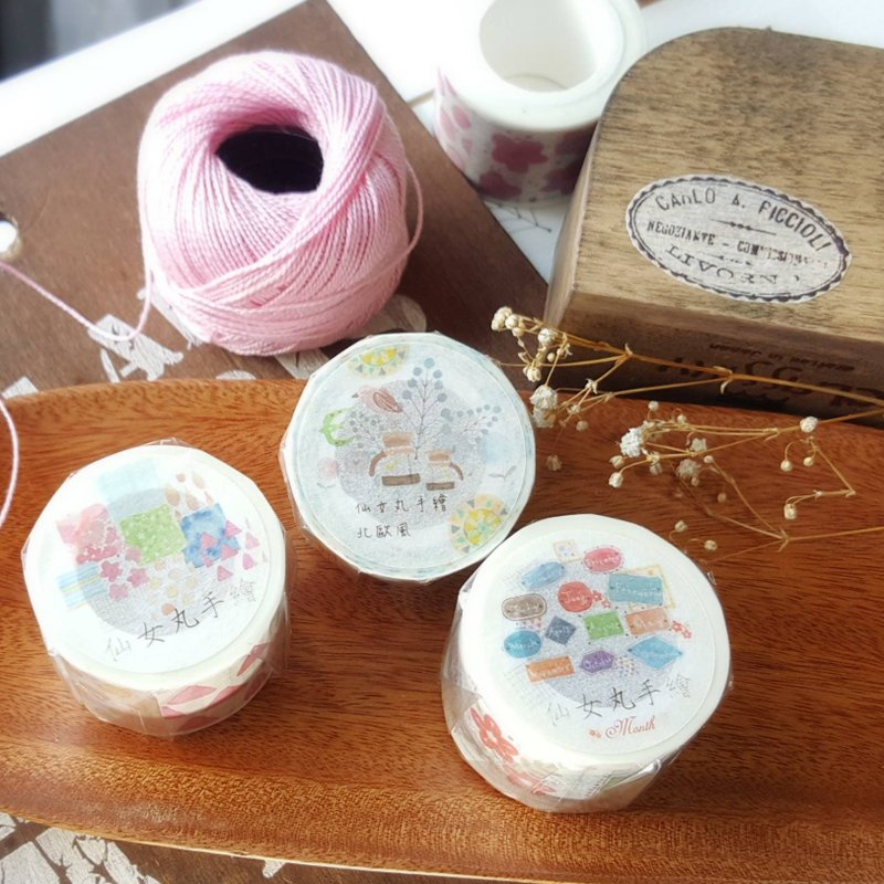 仙女丸手绘纸胶带组(3卷1组) - 纸胶带 - 纸 