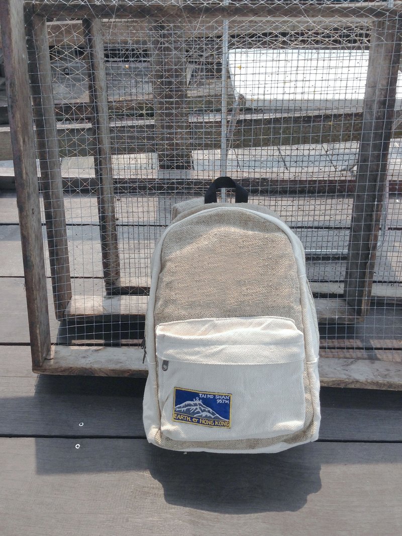 EARTH.er │大麻布学生背包限量版 (白色) ● Hemp School Backpack Limited Edition (White)│ :: 香港原创设计品牌 :: - 后背包/双肩包 - 棉．麻 白色
