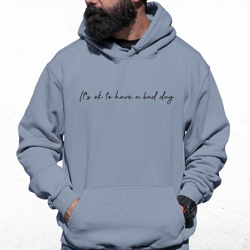 Its ok to have a bad day 中性帽T 刷毛 星空灰 礼物寒流保暖 - 中性连帽卫衣/T 恤 - 棉 灰色