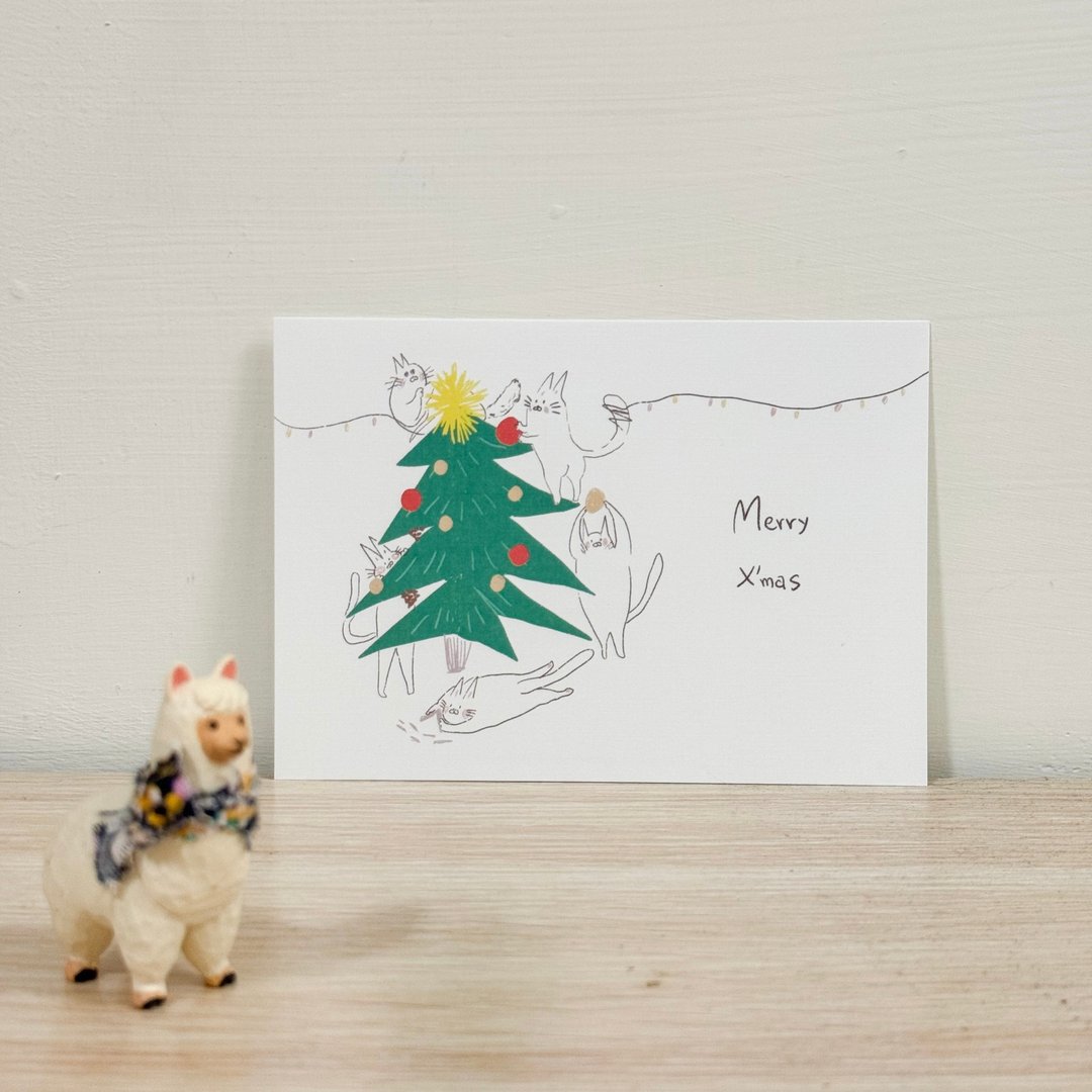 挂上彩球 / 圣诞卡 Carrie Xmas Card - 卡片/明信片 - 纸 绿色