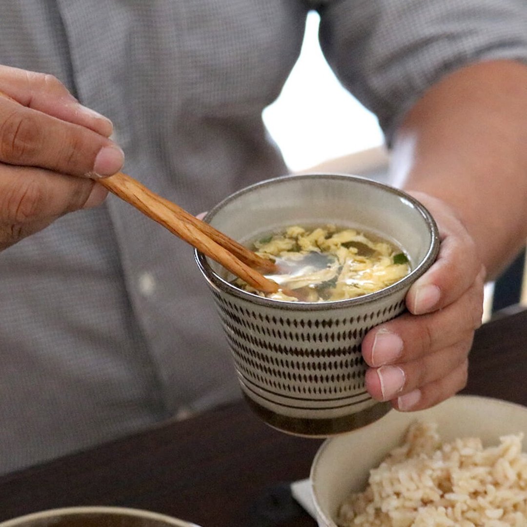 小石原烧 飞行器 荞麦野猪 白色 马代窑 陶器 碗 - 碗 - 陶 咖啡色
