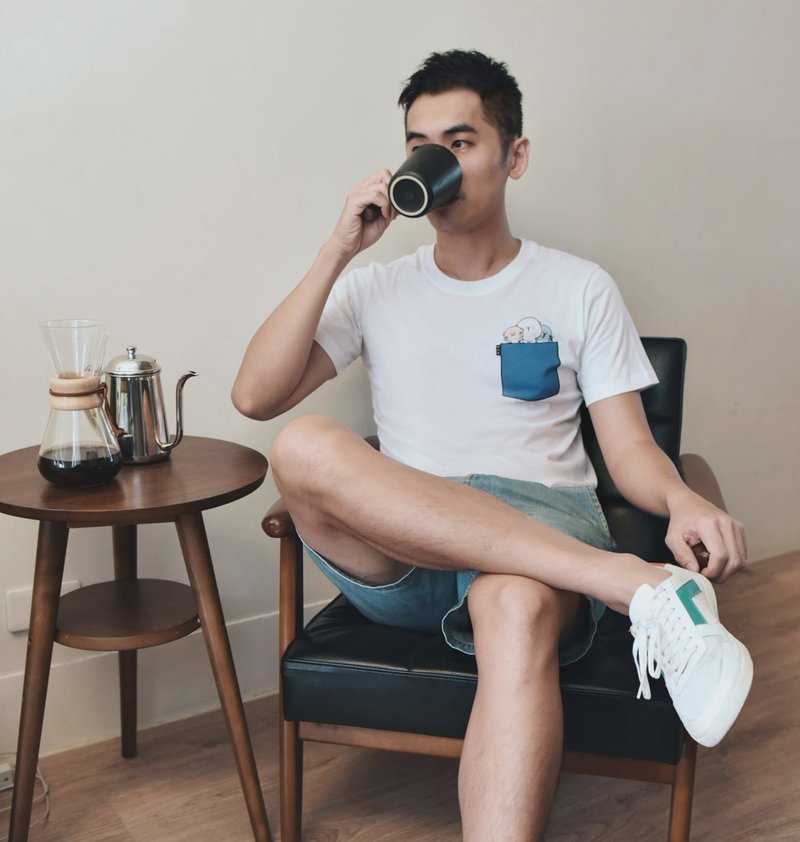 熊秋葵│男短T－熊秋葵在哪里 ?  (限量+预购) - 男装上衣/T 恤 - 棉．麻 白色