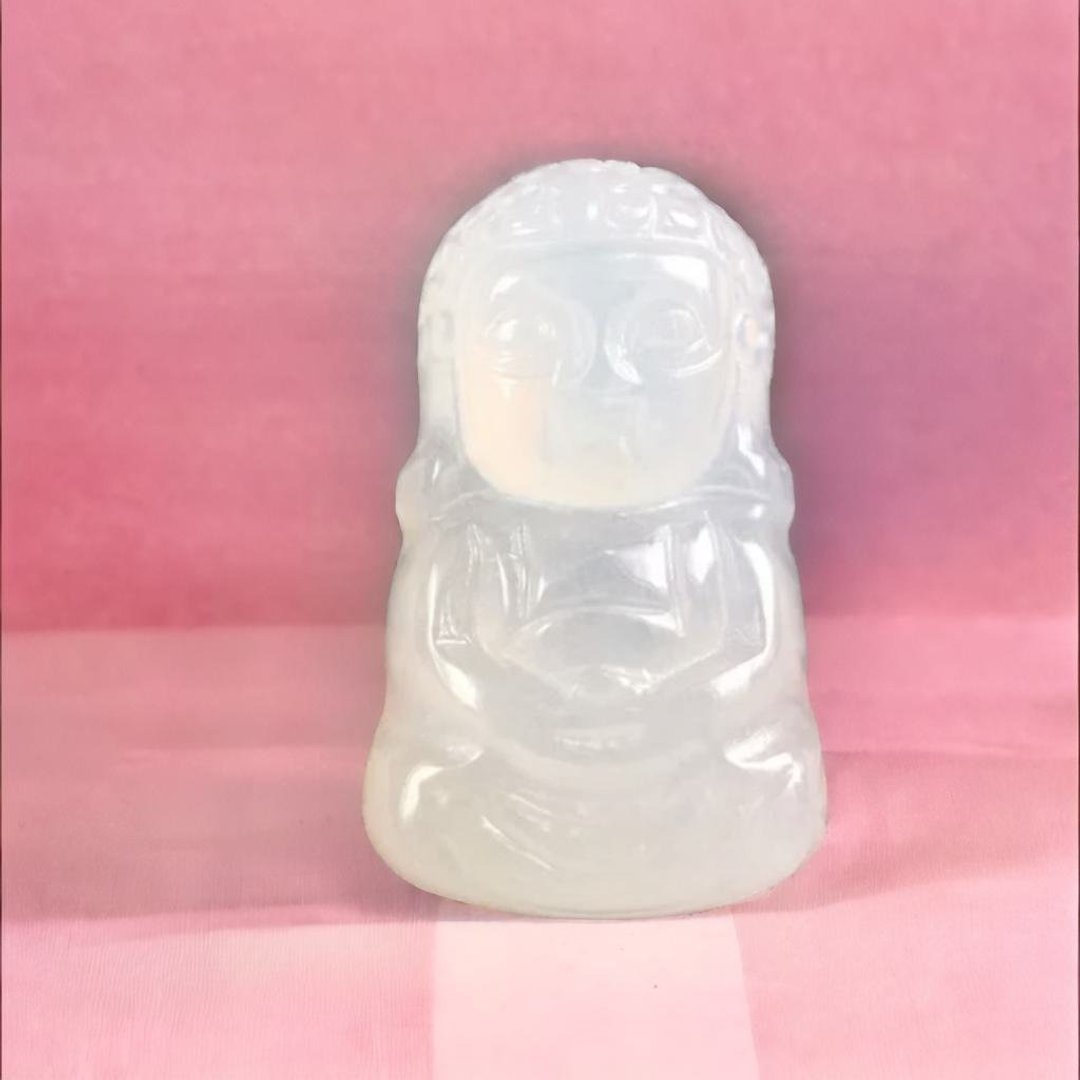 冰种翡翠精雕宝宝佛 | 天然缅甸玉翡翠A货 | 送礼 - 吊饰 - 玉石 透明