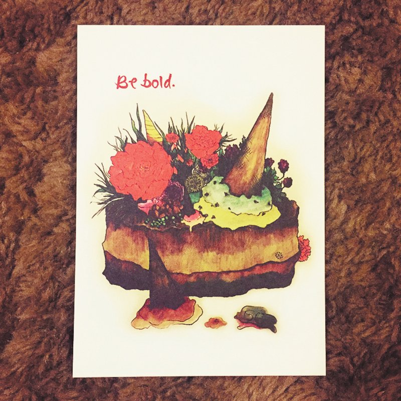 九十九疯狂蛋糕插画计划 - 手绘明信片 / Be Bold - 卡片/明信片 - 纸 
