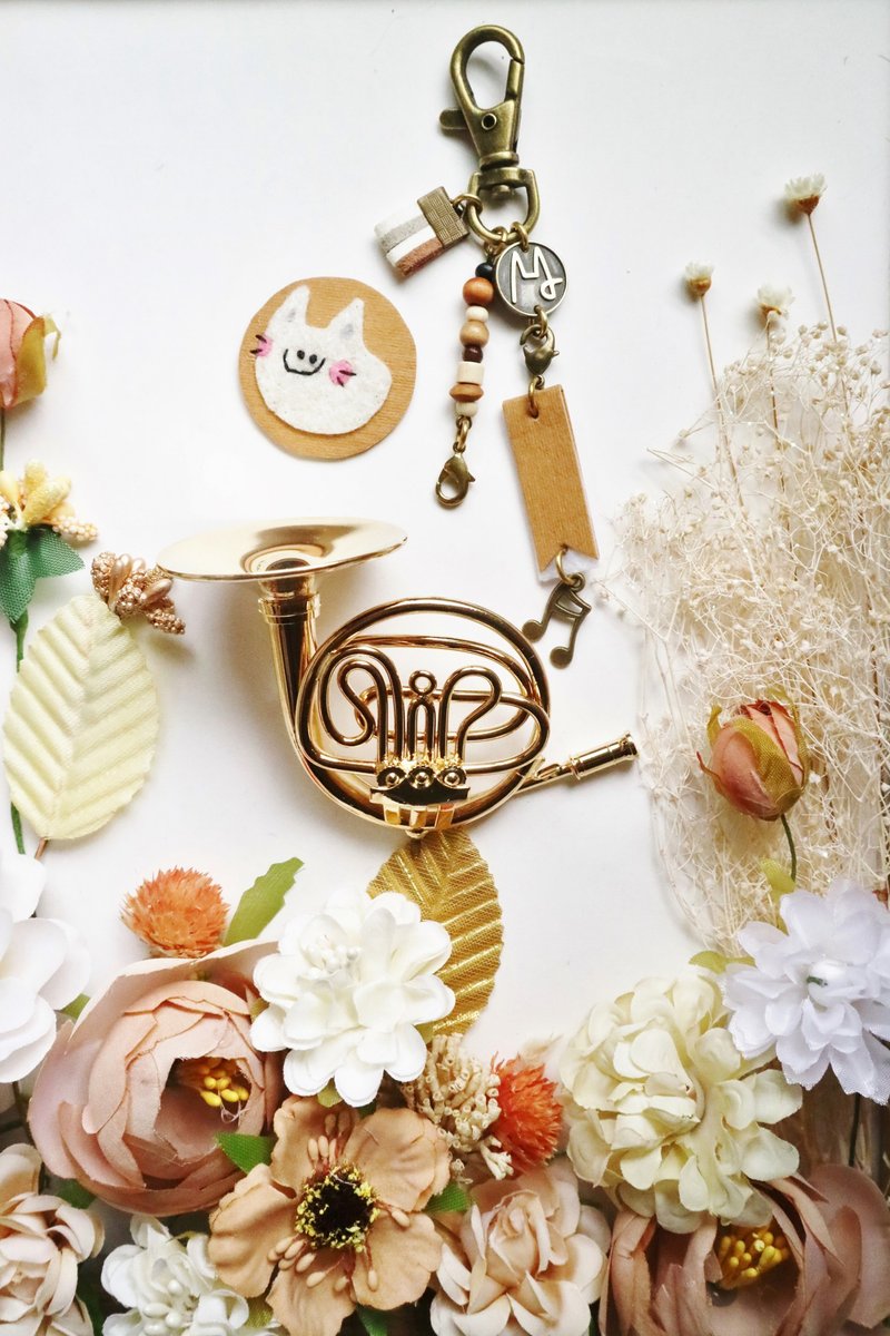 【法国号】mini  French horn质感迷你模型吊饰 包装配件定制礼物 - 吊饰 - 其他金属 金色