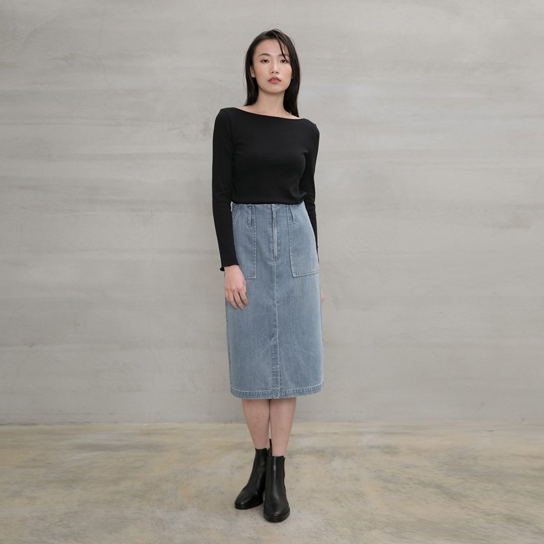 潇洒轻狂牛仔裙 A Reckless Soul Denim Skirt - 裙子 - 棉 蓝色