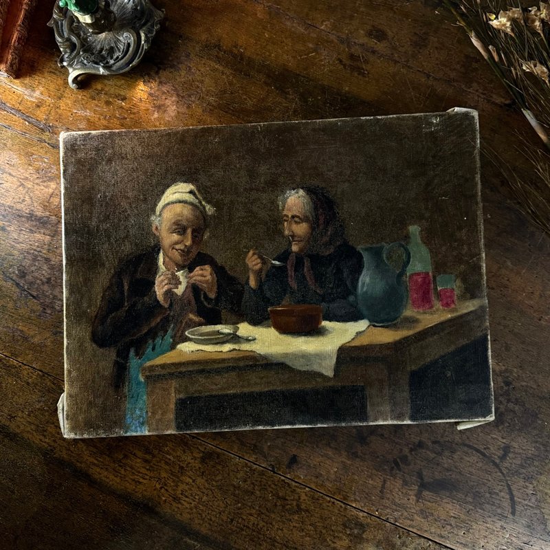 50557-温馨法国乡村风格老油画作品 - 墙贴/壁贴 - 木头 