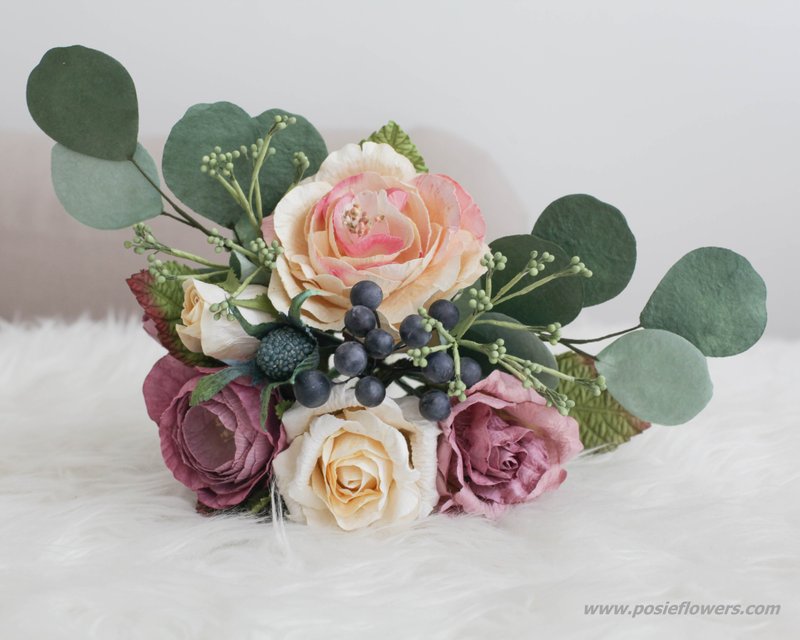 Lavender Purple Mini Flower Bouquet - 木工/竹艺/纸艺 - 纸 紫色