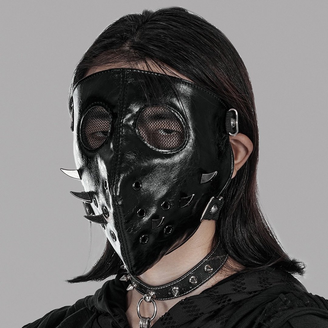 庞克毒物巫医皮革面具 / 情侣款 / 男女通用 - 口罩 - 其他材质 黑色