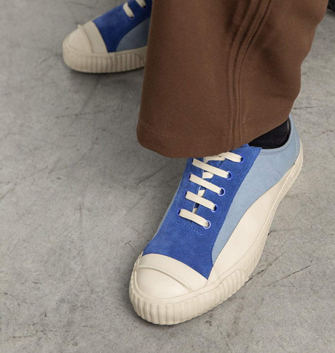 Cubist Basket Suede 立体折线 麂皮拼接 帆布鞋 硫化鞋 - 女款运动鞋/球鞋 - 其他材质 蓝色
