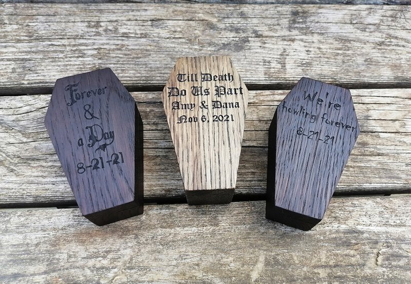 婚礼棺木戒指盒, 木质戒指盒, 求婚戒指盒, 小型木盒 - 纸盒/包装盒 - 木头 