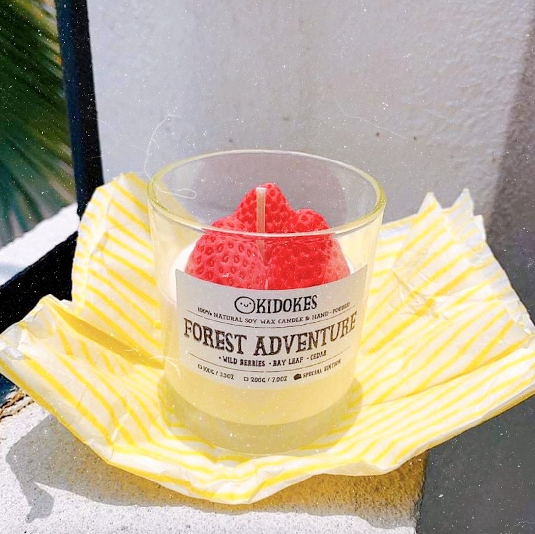 草莓优格杯 美国天然大豆蜡 香氛蜡烛 手工香氛环保蜡烛 礼物 - 蜡烛/烛台 - 环保材料 白色