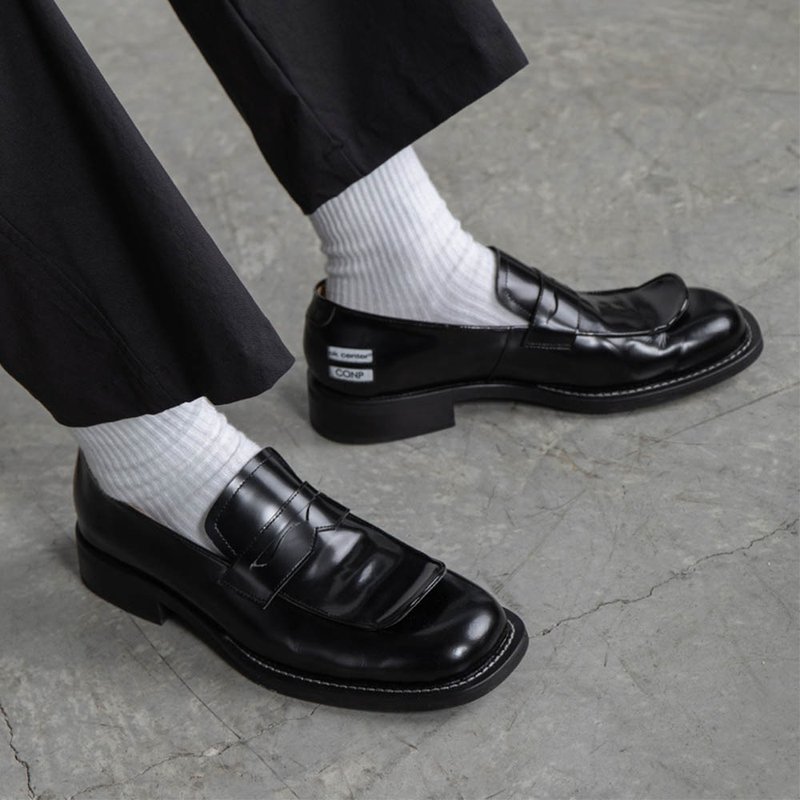 CONP & OKCENTER 联名款 开口乐福鞋 - 男款牛津鞋/乐福鞋 - 真皮 黑色