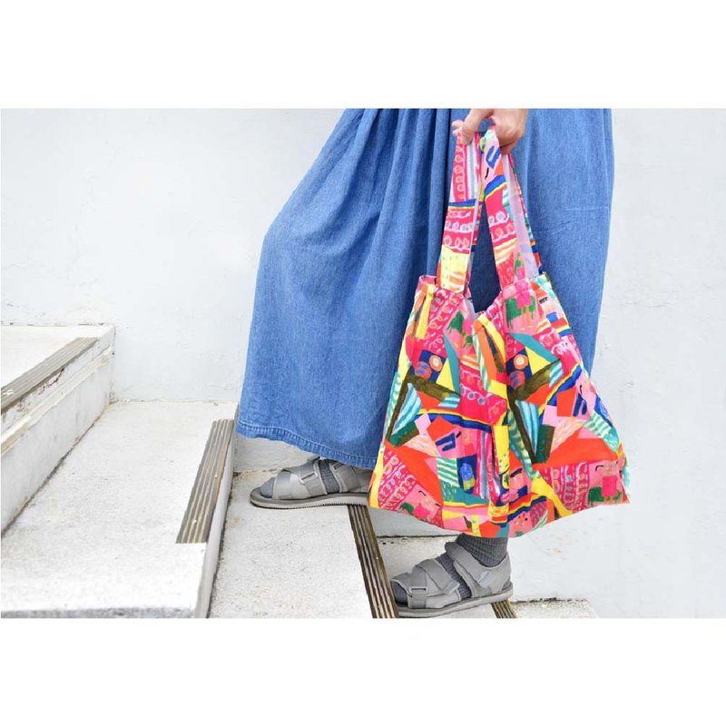 【花莲】我的家庭真可爱系列-环保提袋-买大送小  (共4色) - 手提包/手提袋 - 棉．麻 多色